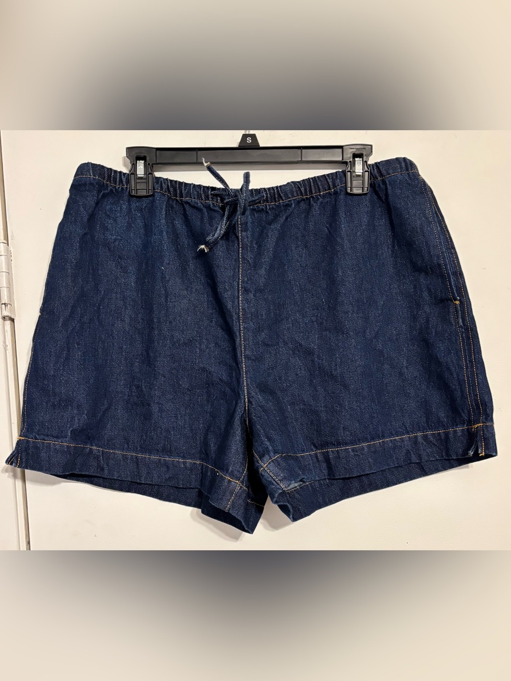 H&M Navy Denim Drawstring Shorts